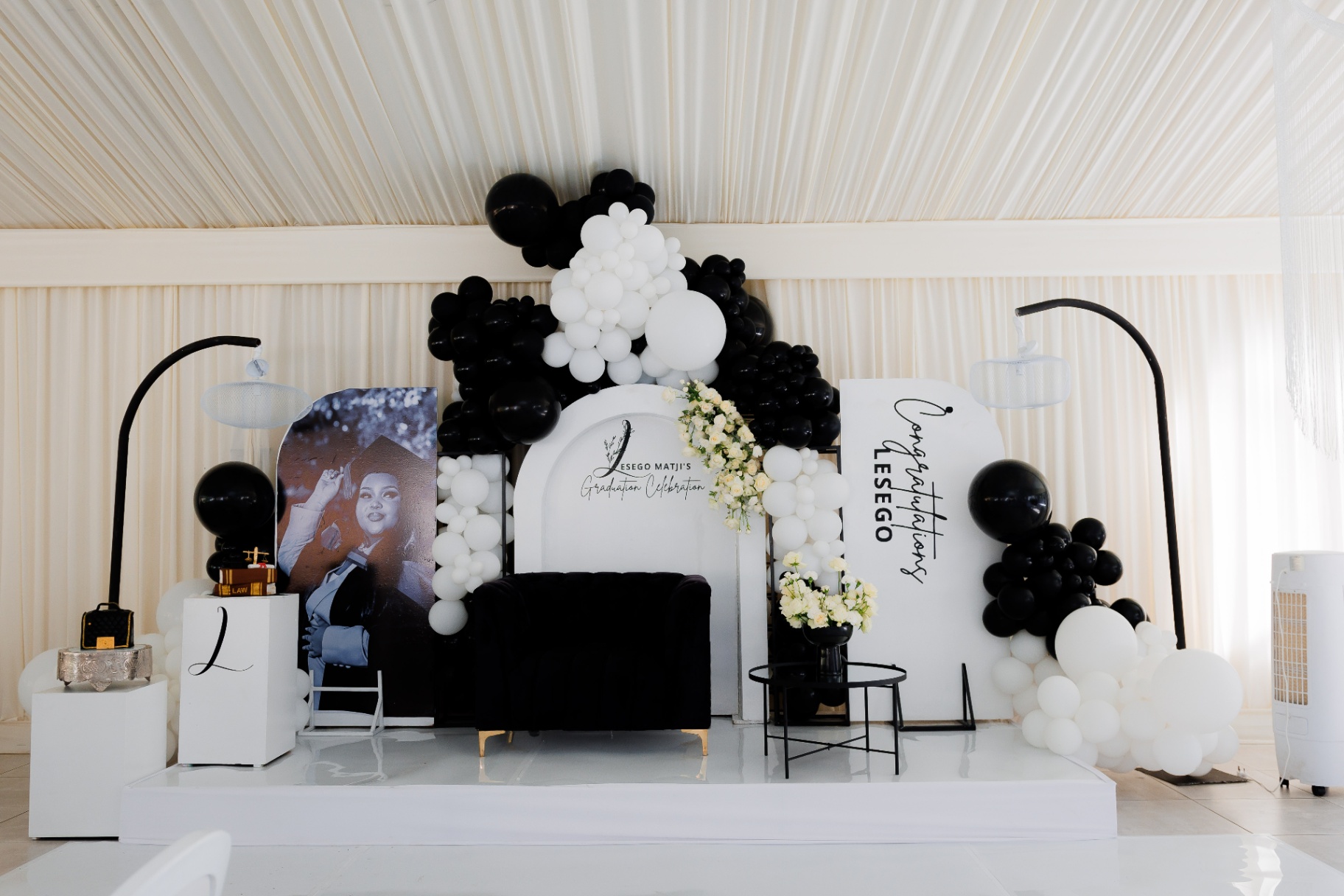 Graduations event styled by Arose Events