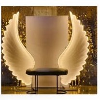 Gold Wing Throne for hire from Arose Events