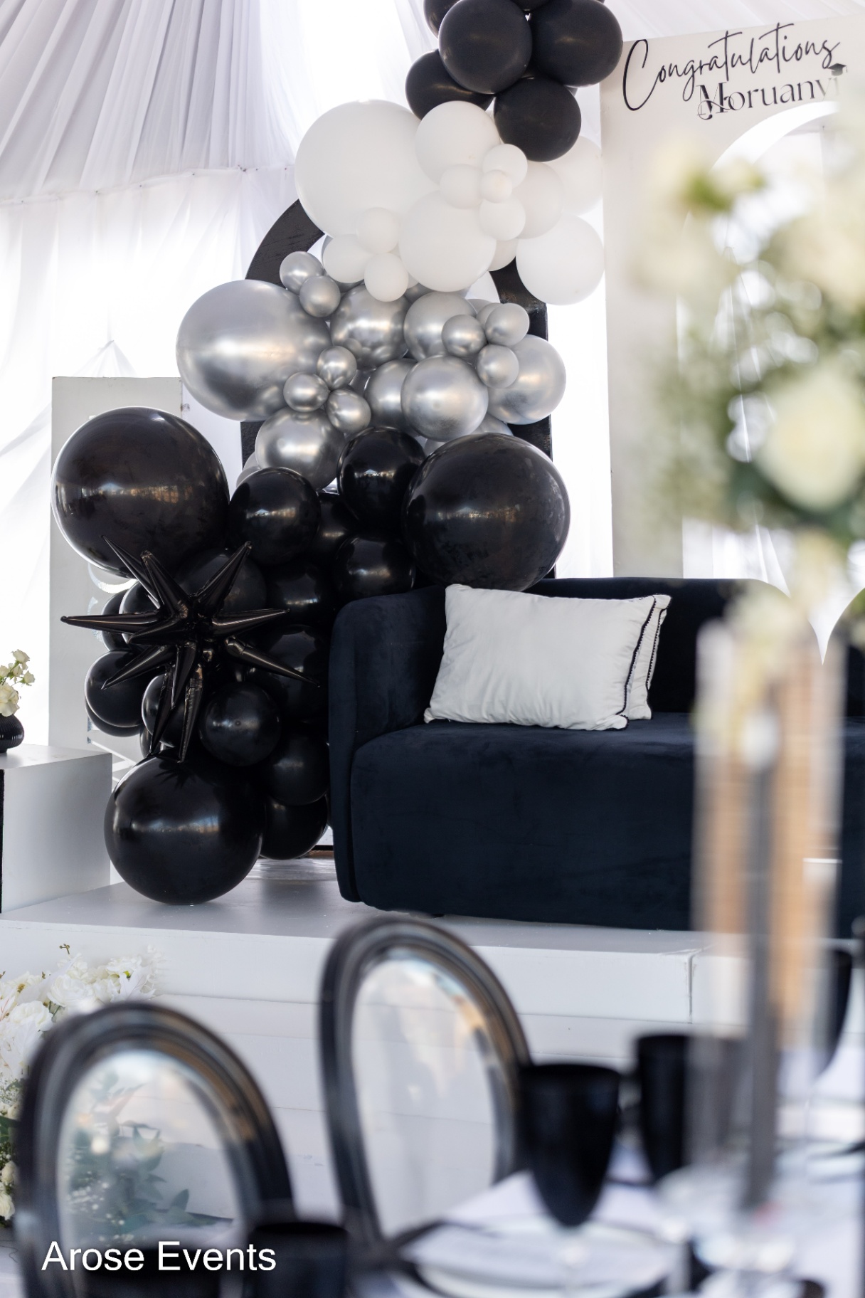 Graduations event styled by Arose Events