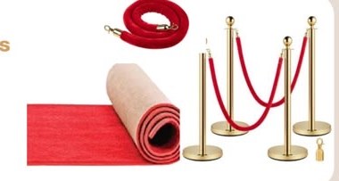 Red Rope & 2 Poles for hire from Arose Events